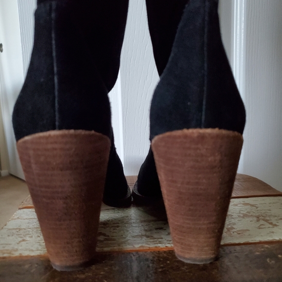 Jeffrey Campbell Free People Black Suede Knee-High Boots Womens 9.5 - Picture 7 of 15
